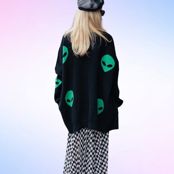 Too Cool For You Oversized Alien Cardigan - Picture 3 of 7